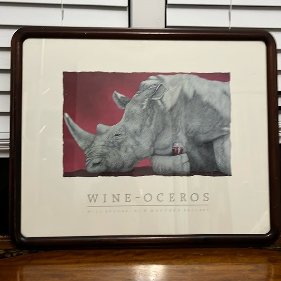 1987 Wine-Oceros 16x21 custom Framed Art Print by Bullas, Will